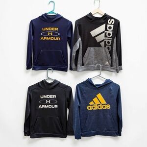 Lot of 4 Under Armour & Adidas Kids Hoodies